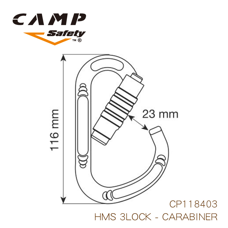 CAMP 1184.03 HMS Connector 鋁合金D型鉤環(三段鎖)