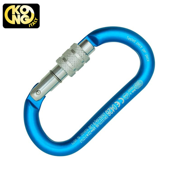 KONG OVAL ALU CLASSIC O型鋁合金手轉鎖鉤環(藍色)