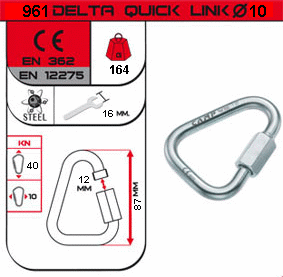 C.A.M.P. 961 DELTA QUICK LINK 10mm 鋼製快速連接環