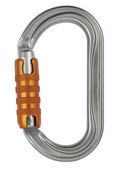 PETZL OK 對稱型鋁製有鎖鉤環 (三段鎖)