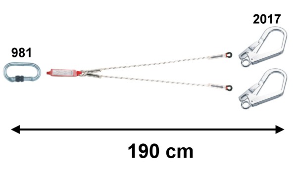 C.A.M.P. 50302.01 ROPE LANYARDS 勢能吸收器+大雙鉤繩(190cm)