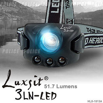 POLICE Luxsit-3LN LED黑蜘蛛頭燈(#HLX-1813A)