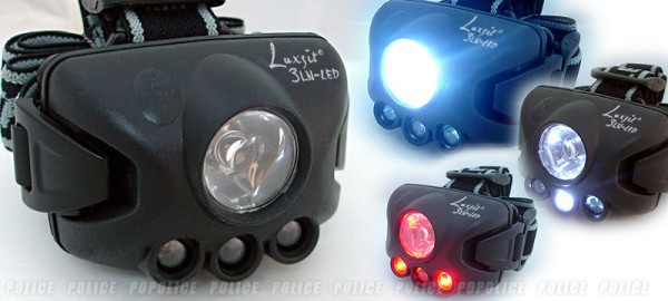 POLICE Luxsit-3LN LED黑蜘蛛頭燈(#HLX-1813A)