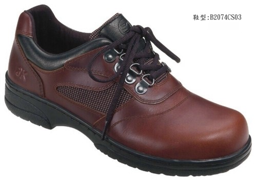 3K彈力休閒安全鞋(檜木鞋墊)(深咖)