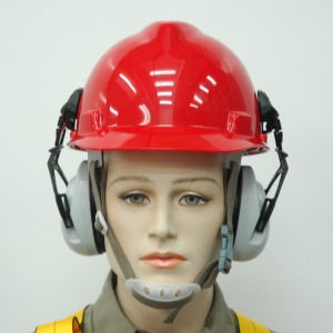 美國MSA V-GARD 工業用安全帽搭配MSA防噪音耳罩使用圖