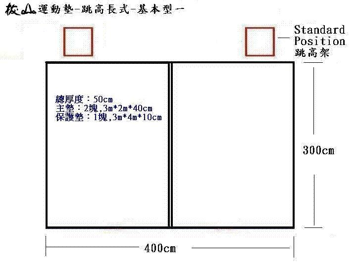 拔山運動墊-跳高墊長式-基本型一